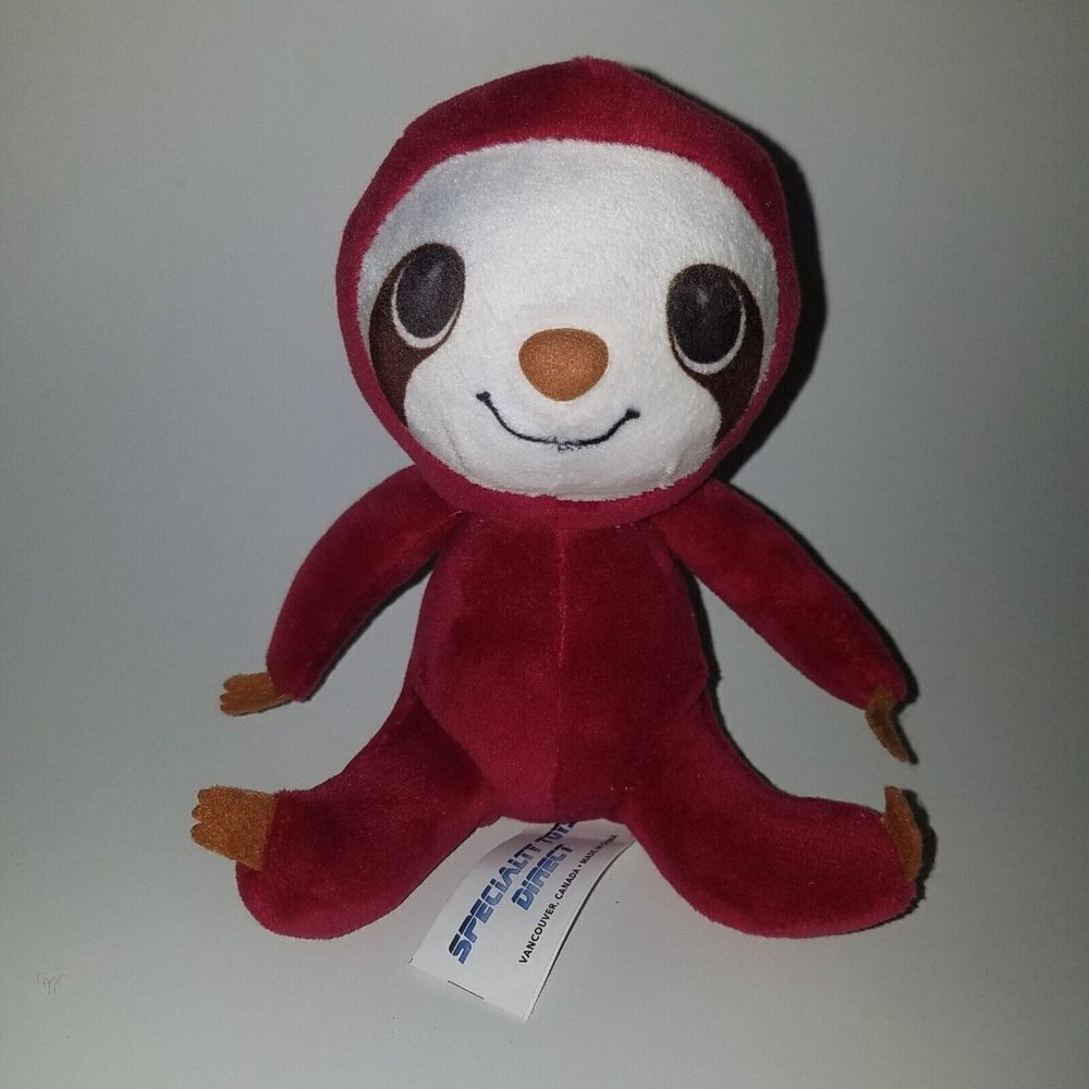Burgundy Sloth Plush 6" Stuffed Animal Lovey Ideal Toys Direct